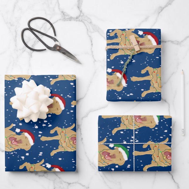 Dudley Labrador Christmas  Wrapping Paper Sheet (Front)