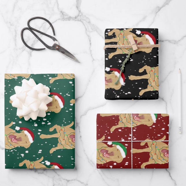 Dudley Labrador Christmas  Wrapping Paper Sheet (Front)