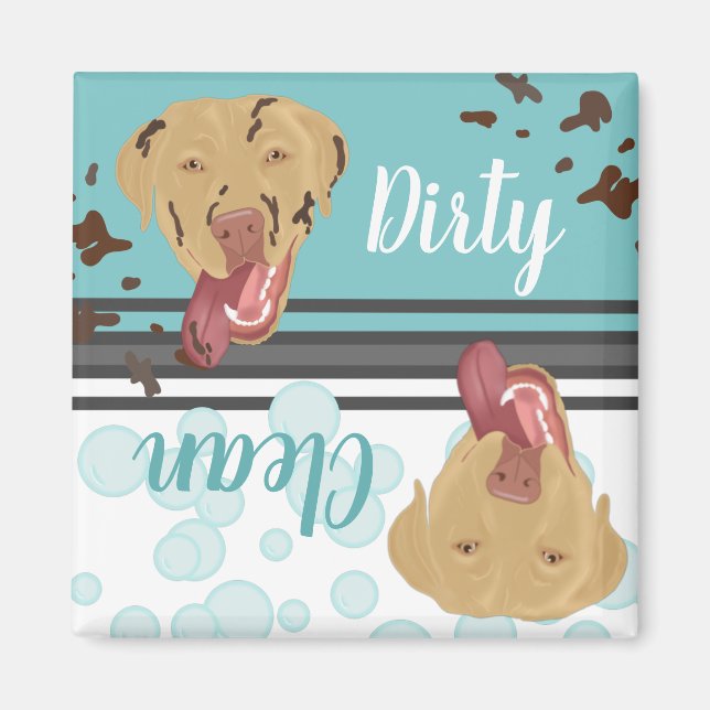 Dudley Labrador Retriever Dirty/Clean Dishwasher  Magnet (Front)