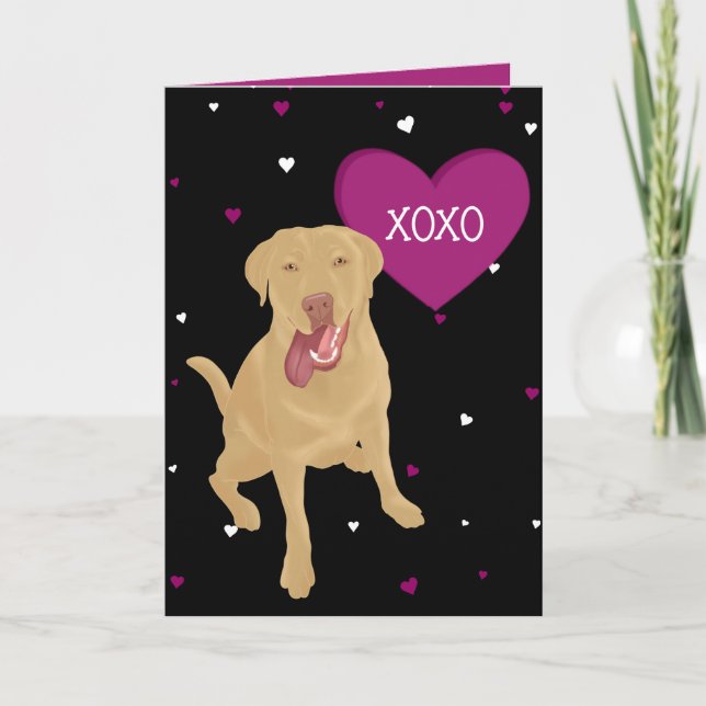 Dudley Labrador Valentines XOXO Thank You Card (Front)