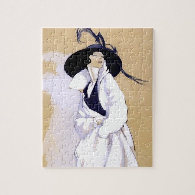 Dudovich Art Deco Illustration “Woman In A White C Jigsaw Puzzle (Vertical)