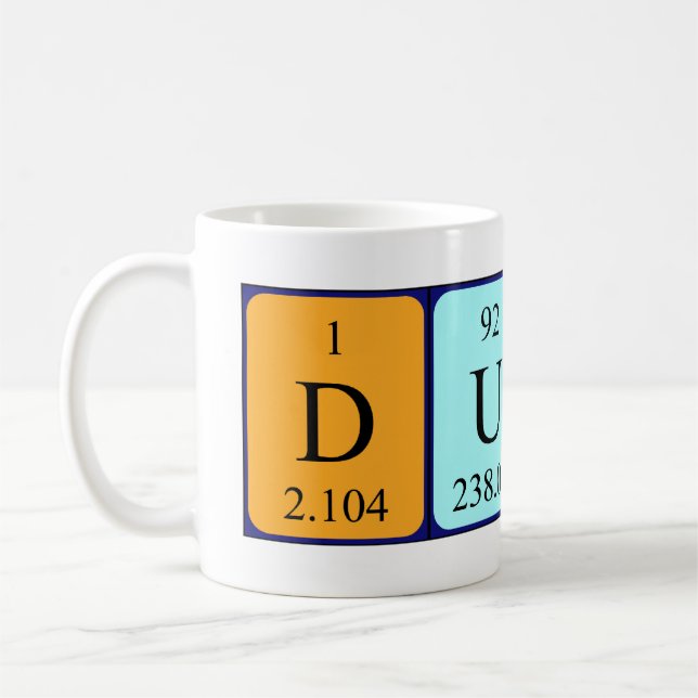 Dudu periodic table name mug (Left)