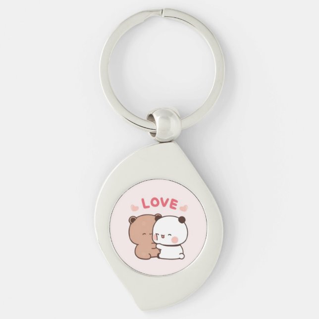Dudububu - Lovely pin button Key Ring (Front)