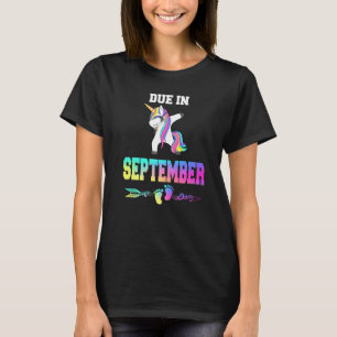 Due Date September Unicorn Women Pregnancy Announc T-Shirt