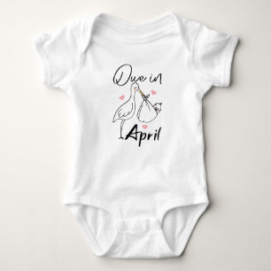 Due In April Cute Swan Carrying A Funny New Baby Baby Bodysuit