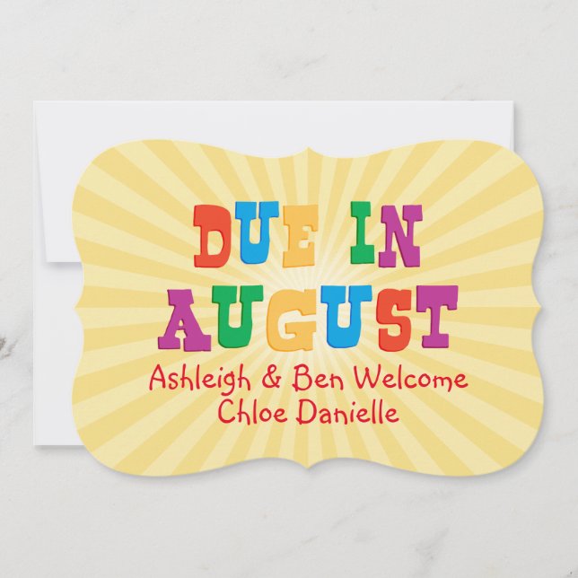 Due In August Announcement (Front)