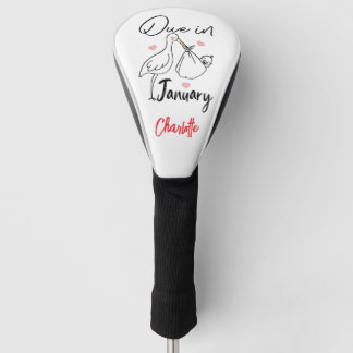 Due In January Cute Swan Carrying A Funny New Baby Golf Head Cover