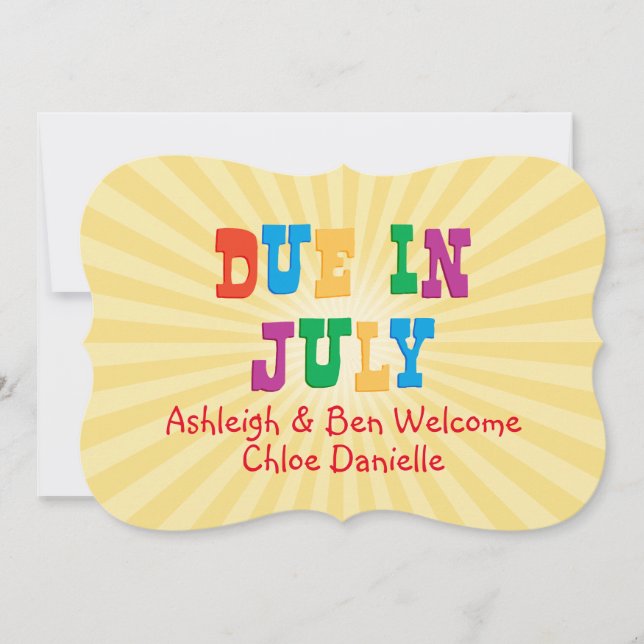 Due In July Announcement (Front)