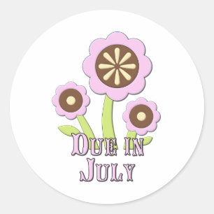 Due in July Expectant Mother Classic Round Sticker