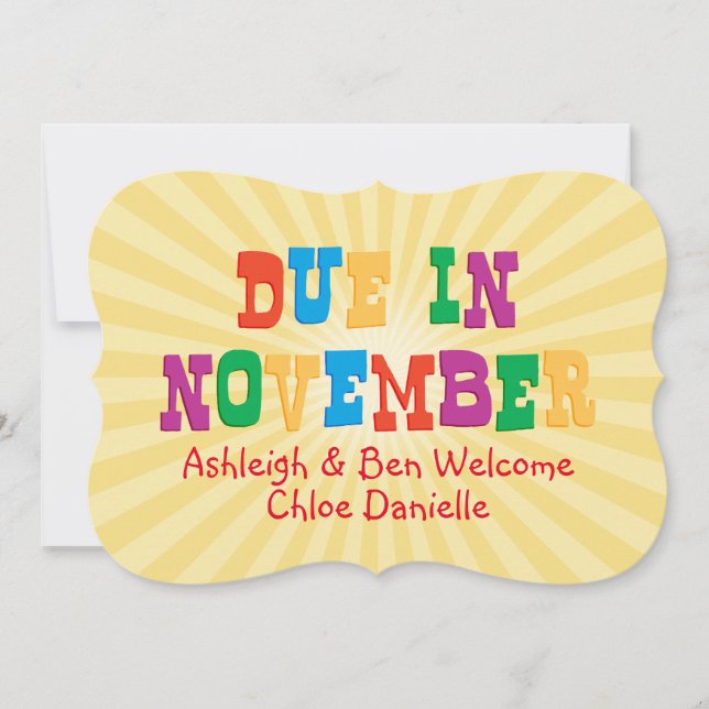 Due In November Announcement (Front)