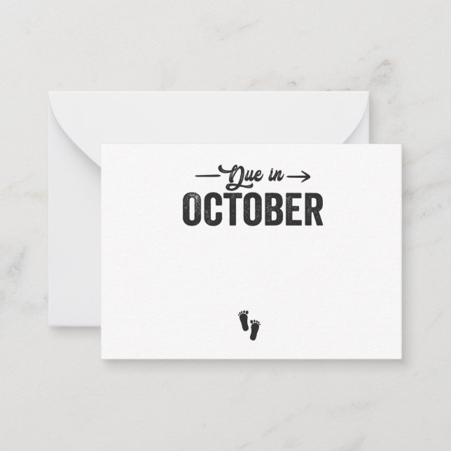 Due in October Baby Announcement Pregnancy Gift  (Front)