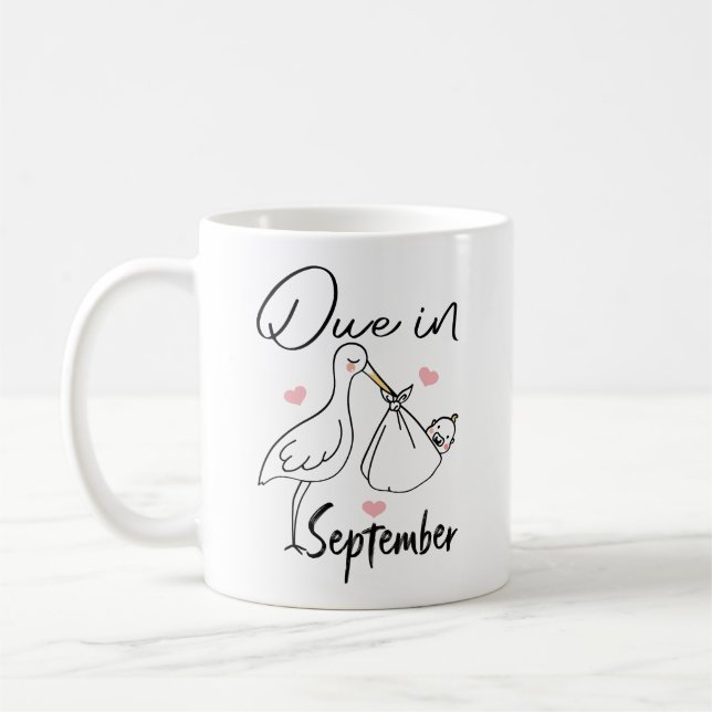 Due In September Cute Swan Carrying A Funny New  Coffee Mug (Left)