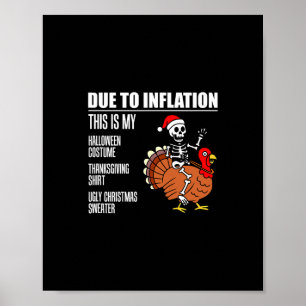 Due To Inflation Halloween Thanksgiving Christmas Poster