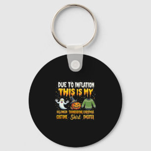 Due To Inflation Thanksgiving Christmas Sweater Ha Key Ring