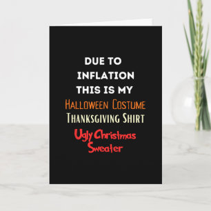 Due To Inflation This Is My Funny Halloween Costum Card