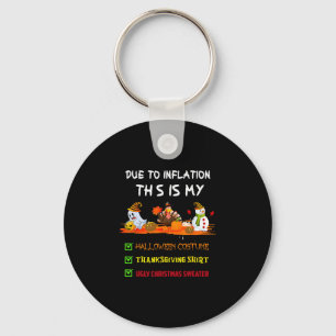 Due To Inflation This Is My Halloween Thanksgiving Key Ring