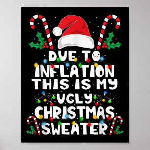 Due To Inflation This Is My Ugly Christmas Sweater Poster