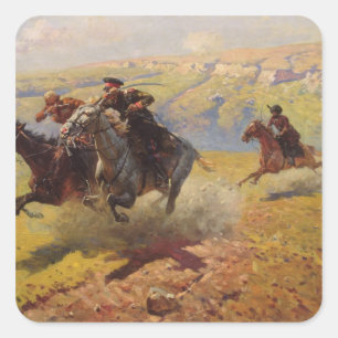 Duel, 1905 square sticker