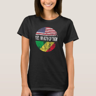 Duel Flag Design Republic of the Congo and America T-Shirt