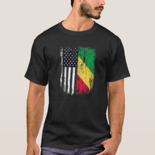 Duel Flag Republic of the Congo and American duel T-Shirt