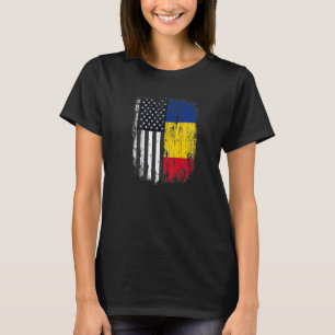 Duel Flag Romania and American duel citizen T-Shirt