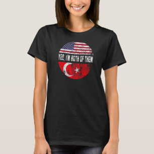 Duel Flag Turkey and American duel citizen T-Shirt