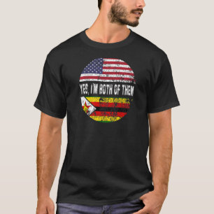 Duel Flag Zimbabwe and American duel citizen T-Shirt
