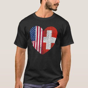 Duel Heart Switzerland and American duel citizen T-Shirt