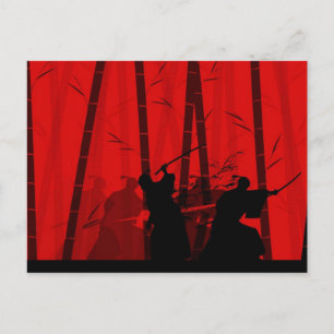 Duel in the Red Bamboo - Samurai Postcard