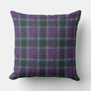 Dueling Tartans Green and Purple Cushion