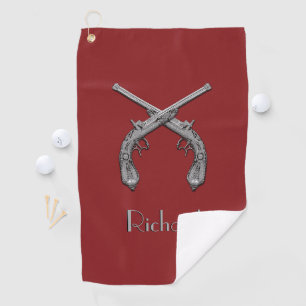 Duelling Antique Guns Personalised Golf Towel