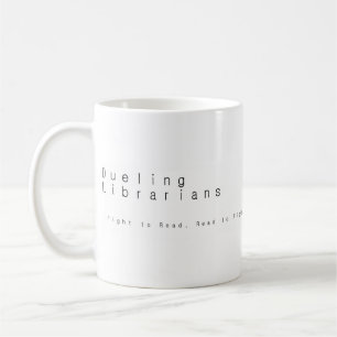 Duelling Librarians Doodle Logo Mug