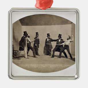 Duelling (photo) metal ornament