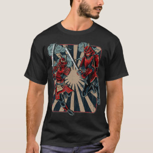Duelling Samurai  Retro Vintage Japanese ArtArtwor T-Shirt
