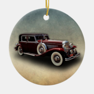 Duesenberg (Duesy) Model J Classic Car Ceramic Ornament