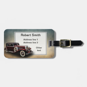 Duesenberg/Duesy Model J Classic Car Personalised Luggage Tag