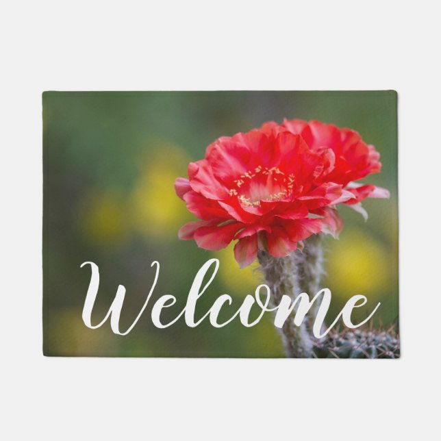 Duet of Firelight cactus flower Doormat (Front)