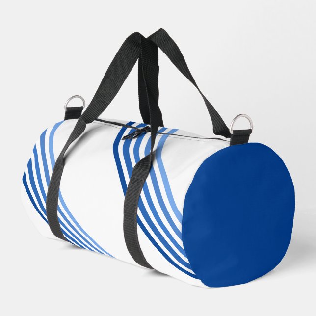 Duffel Bag - Blue Stripes on Diagonal (Left Corner)