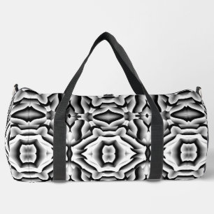 Duffel Bag, Floral theme white & Black design Duffle Bag