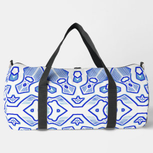 Duffel Bag, Modern blue & white classic design Duffle Bag
