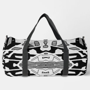 Duffel Bag, White & Black classic stylish design Duffle Bag