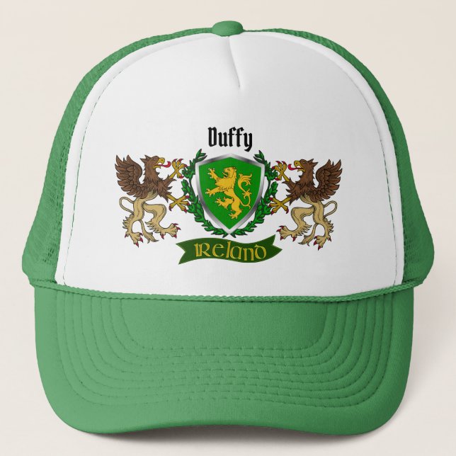 Duffy/O'Duffy Irish Shield Personalised  Trucker Hat (Front)