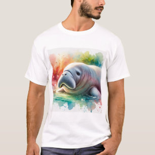 Dugong Serenity 280824AREF126 - Watercolor T-Shirt