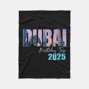 Dui Uae Birthday Trip 2025 Vacation Party Crew Cru Fleece Blanket