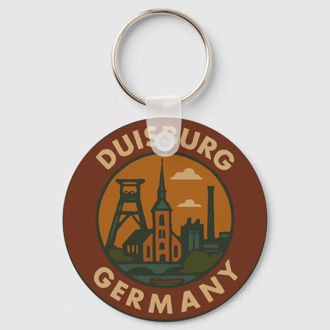 Duisburg Germany City Art Key Ring (Front)