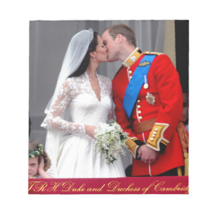 Duke and Duchess of Cambridge Royal Wedding Notepad