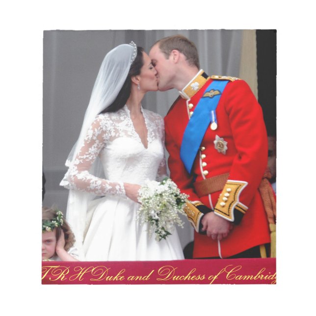 Duke and Duchess of Cambridge Royal Wedding Notepad (Front)