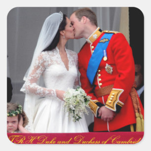 Duke and Duchess of Cambridge Royal Wedding Square Sticker