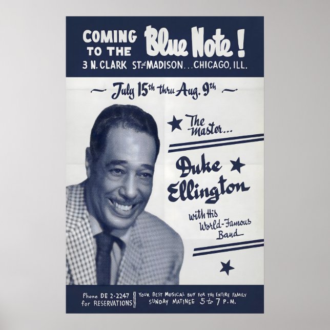 Duke Ellington jazz poster - Live at the Blue Note (Front)