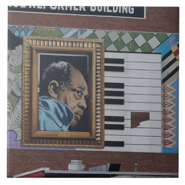 Duke Ellington Wall Mural, iconic DC landmark Ceramic Tile (Front)